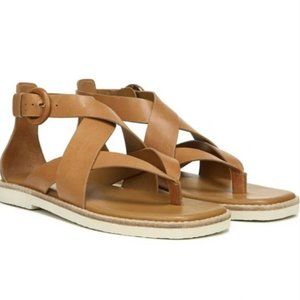 NEW Vince Morris Tan Leather Strappy Flat Gladiator Thong Sandal, Size 6.5